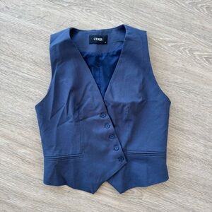 Cider Navy Blue Buttoned Vest Top